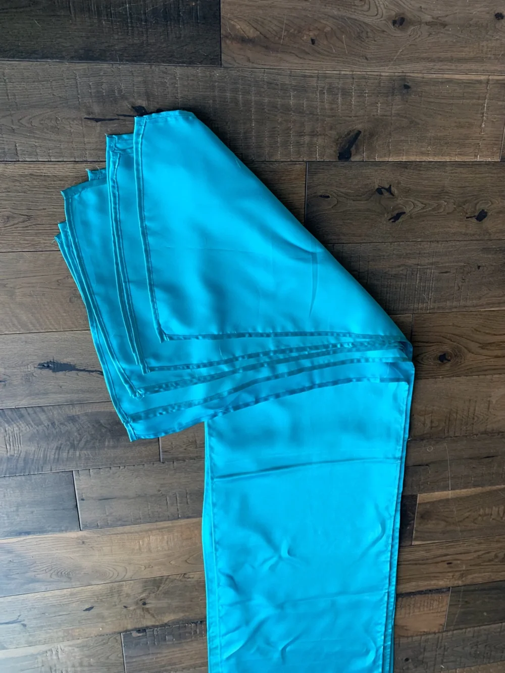 Aqua Satin Table Runners - set of 11 108in x 14in
